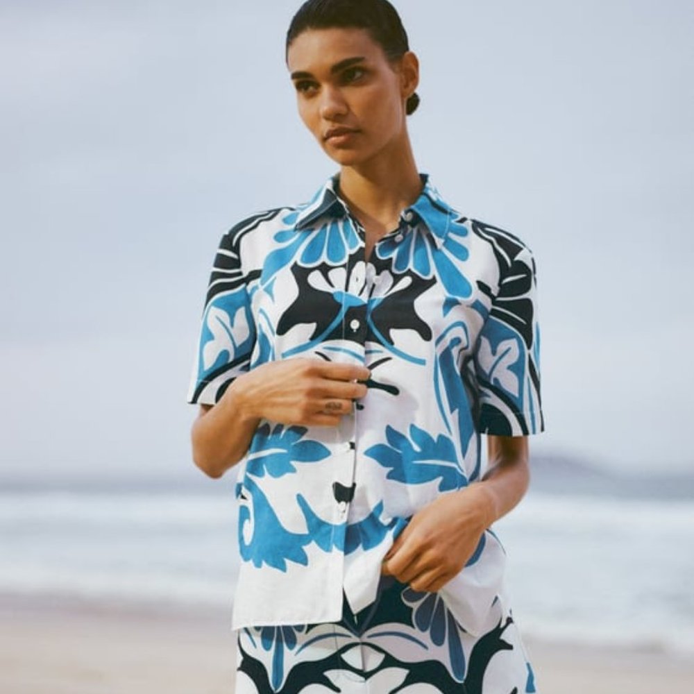 Zara Shorts / Button Up Co-ord Set